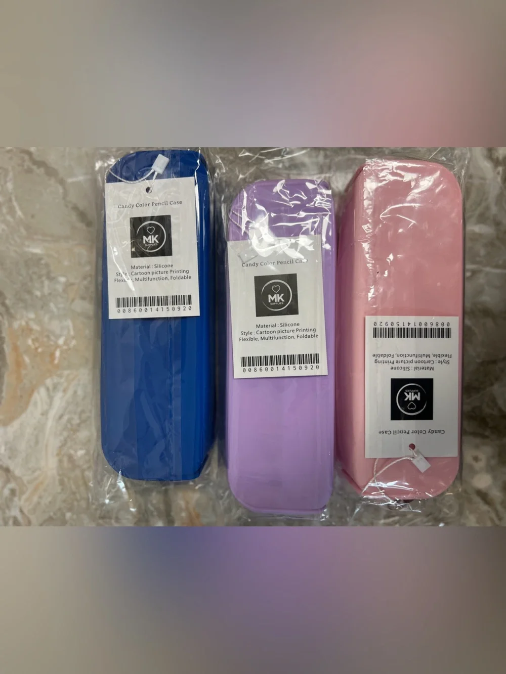 MK Lavender Silicone Pencil Case
